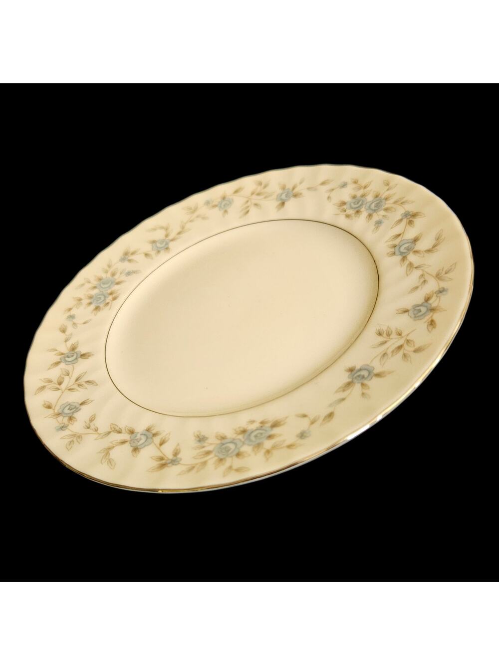 M Japan Camelot 3560 Blue Rose Bread Plates Set of 4 Vintage